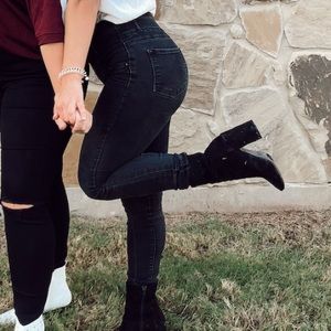 Refuge High Waisted Faded Black Skinny Jeans - 6